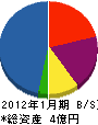 日の本海運 貸借対照表 2012年1月期