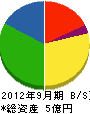 廣川建設 貸借対照表 2012年9月期