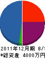 晃榮住宅 貸借対照表 2011年12月期