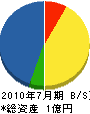 冨山建設 貸借対照表 2010年7月期
