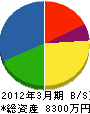 笛田設備 貸借対照表 2012年3月期