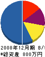 長谷川左官 貸借対照表 2008年12月期
