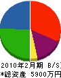 島田工業 貸借対照表 2010年2月期