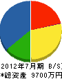 秋山土建 貸借対照表 2012年7月期