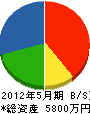 メンテ三井組 貸借対照表 2012年5月期