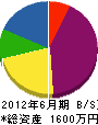 藤田水道 貸借対照表 2012年6月期