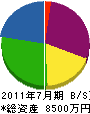 益田建設 貸借対照表 2011年7月期