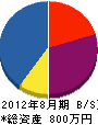 村井電気工事 貸借対照表 2012年8月期