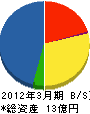 日本アドバンストテクノロジー 貸借対照表 2012年3月期