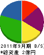 國谷電工 貸借対照表 2011年9月期
