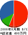 横浜滅菌工業 貸借対照表 2008年8月期