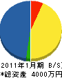 小田造園設計事務所 貸借対照表 2011年1月期