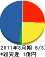 花澤工務店 貸借対照表 2011年8月期