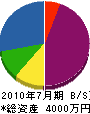 渡邊匠建設 貸借対照表 2010年7月期