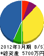 稲部電気商会 貸借対照表 2012年3月期