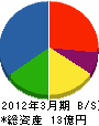 日本海上工事 貸借対照表 2012年3月期