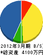矢内電気工事 貸借対照表 2012年3月期