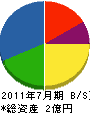 津田建築 貸借対照表 2011年7月期
