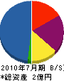 新松戸造園 貸借対照表 2010年7月期