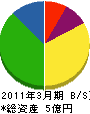 寺田硝子店 貸借対照表 2011年3月期