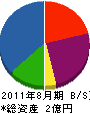 川中子住建 貸借対照表 2011年8月期