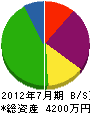 上野建設 貸借対照表 2012年7月期