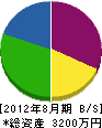 九州阪田建設 貸借対照表 2012年8月期