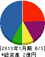 泉亭産業 貸借対照表 2013年1月期