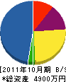 赤城電機 貸借対照表 2011年10月期