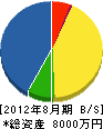 三晃工業 貸借対照表 2012年8月期