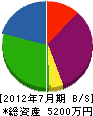 佐藤設備工業 貸借対照表 2012年7月期