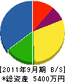 東研 貸借対照表 2011年9月期