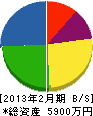田中栄住設 貸借対照表 2013年2月期