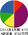 日和田林産 貸借対照表 2012年4月期