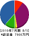 西田興業 貸借対照表 2010年7月期