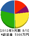 高崎水道 貸借対照表 2012年9月期