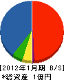 宮嶋組 貸借対照表 2012年1月期
