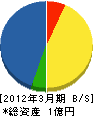奥村電気工事 貸借対照表 2012年3月期