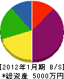 勘田塗装工業 貸借対照表 2012年1月期
