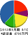 大和田土木 貸借対照表 2012年8月期