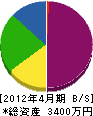 永井電気工事 貸借対照表 2012年4月期