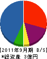 宇部塗装工業 貸借対照表 2011年9月期