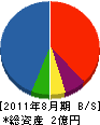 田中住宅産業 貸借対照表 2011年8月期