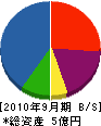 仙波工業 貸借対照表 2010年9月期