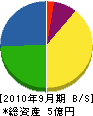 九州海運 貸借対照表 2010年9月期