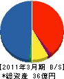 オルガノ東京 貸借対照表 2011年3月期
