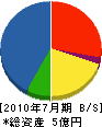 長野建設 貸借対照表 2010年7月期