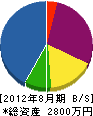 西野電気 貸借対照表 2012年8月期