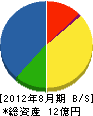 川本サービス 貸借対照表 2012年8月期