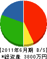 三田工務店 貸借対照表 2011年6月期